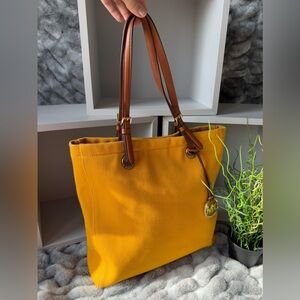 Michael Kors Yellow Canvas Tote